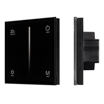 Панель SMART-P6-DIM-G-IN Black 12-24V, 4x3A, Sens, 2.4G Arlight, IP20 Пластик,