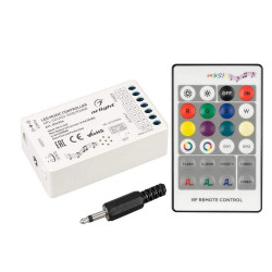 Аудиоконтроллер ARL-SOUND-RGB/RGBW 12-24V, 4x4A, RF ПДУ 24кн Arlight, IP20 Пластик
