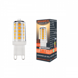 Светодиодная LED лампа G9 4Вт мягкий свет Brawex G9-4L