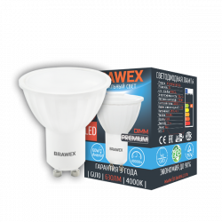 Точечная светодиодная LED лампа 7Вт яркий свет PAR16 GU10 Brawex 4107J-PAR16k1-7N