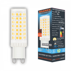 Светодиодная LED лампа G9 7Вт яркий свет Brawex G9-7N