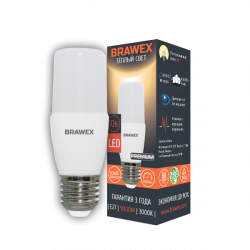 Светодиодная LED лампа 10Вт мягкий свет T7 Е27 Brawex 5307A-T7A-10L