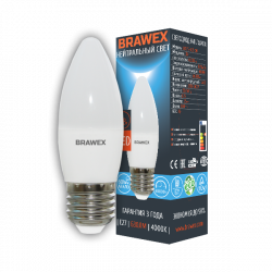 Светодиодная LED лампа 7Вт яркий свет B35 Е27 Brawex 0707E-B35-7N