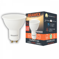 Точечная светодиодная LED лампа 9Вт мягкий свет PAR16 GU10 Brawex 4107J-PAR16k1-9L