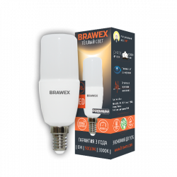 Светодиодная LED лампа 10Вт мягкий свет T7 Е14 Brawex 5307C-T7C-10L