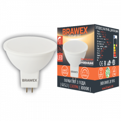 Светодиодная диммируемая LED лампа 7Вт мягкий свет MR16 GU5.3 Brawex MR16-7L-DIM