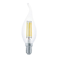 Светодиодная лампа филаментная "Свеча на ветру", 4W (Е14), 2700K, 350lm, прозрачный Eglo 11497