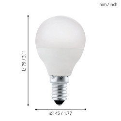 Светодиодная лампа P45, 4W (Е14), 3000K, 320lm Eglo 11419