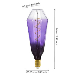Светодиодная лампа T100, 4W(Е27), 1800K, стекло, черный/фиолетовый/прозрачный Eglo 110237