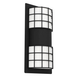 Уличный настенный светильник CISTIERNA 2, E27, 2X10W, IP44, L130, H350, сталь, черный/пластик, белый Eglo 900284