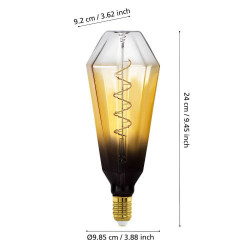 Светодиодная лампа T100, 4W(Е27), 2000K, стекло, черный/коричневый/прозрачный Eglo 110236