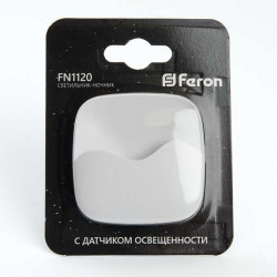 Светильник ночник Feron FN1120 0,45W 230V, белый 41019