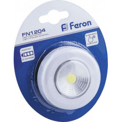 Светодиодный светильник-кнопка Feron FN1204 (1шт в блистере), 2W, серебро артикул 23374