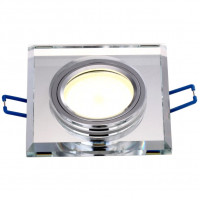 Светильник точечный декор-стекло MR16 1х50Вт GU5.3 серебро 90х90х10мм IP20 D0001 LBT