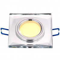 Светильник точечный декор-стекло MR16 1х50Вт GU5.3 серебро D90х10мм IP20 D0221 LBT