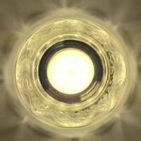 Светильник точечный декор-стекло MR16+LED 1х50Вт GU5.3 серебро D105х35мм IP20 Y1502 LBT