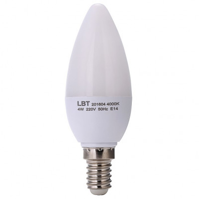 Лампа LED Е14 Свеча 220В 7,0Вт 4000К D37х103мм Матовая колба 270º 600Лм L-C377 LBT