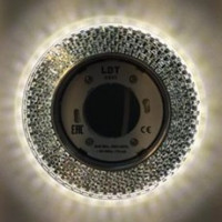 Светильник точечный декор-стекло GX53+LED серебро D125х45мм IP20 GX5325L LBT