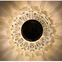 Светильник точечный декор-стекло MR16+LED 1х50Вт GU5.3 прозрачный D100х35мм IP20 K1153 LBT
