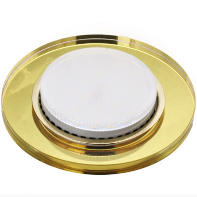 Светильник точечный декор-стекло GX53 желтый D120х10мм IP20 GX001 LBT