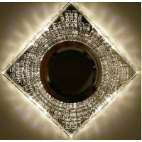 Светильник точечный декор-стекло MR16+LED 1х50Вт GU5.3 серебро D90х10мм IP20 D0239L LBT