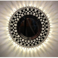 Светильник точечный декор-стекло MR16+LED 1х50Вт GU5.3 черный D100х35мм IP20 K1150 LBT