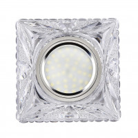 Светильник точечный декор-стекло MR16+LED 1х50Вт GU5.3 прозрачный 95х95х25мм IP20 K1206L LBT