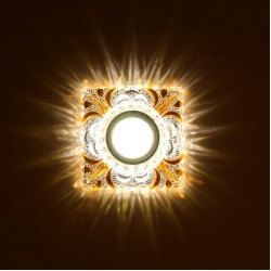 Светильник точечный декор-стекло MR16+LED 1х50Вт GU5.3 желтый 95х95х25мм IP20 K1204L LBT