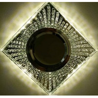 Светильник точечный декор-стекло MR16+LED 1х50Вт GU5.3 серебро D90х10мм IP20 D0233L LBT