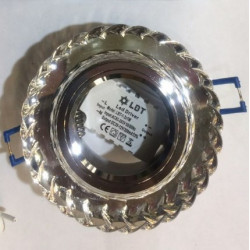 Светильник точечный декор-стекло MR16+LED 1х50Вт GU5.3 серебро D105х35мм IP20 Y1580L LBT