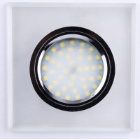 Светильник точечный декор-стекло MR16+LED 1х50Вт GU5.3 матовый 90х90х10мм IP20 D0001 LBT