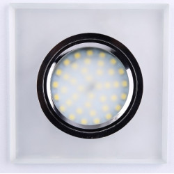 Светильник точечный декор-стекло MR16+LED 1х50Вт GU5.3 матовый 90х90х10мм IP20 D0001 LBT