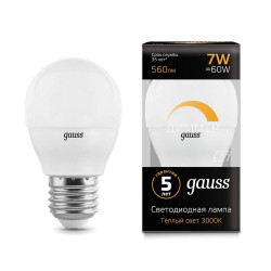Лампа Gauss LED Globe E27 6.5W 100-240V 2700K 1/10/50