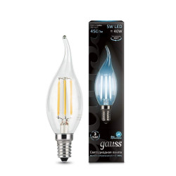 Лампа Gauss LED Filament Candle Tailed E14 5W 4100K 1/10/50 104801205