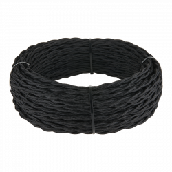 Ретро кабель витой 3х2,5 черный 20 м Werkel W6453308