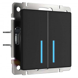 Сенсорный выключатель двухклавишный с функцией Wi-Fi черный Werkel W4520608