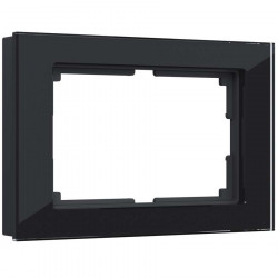 Рамка для двойной розетки Favorit черный,стекло Werkel W0081108
