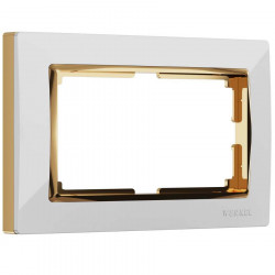 Рамка для двойной розетки Snabb белый;золото Werkel W0081933