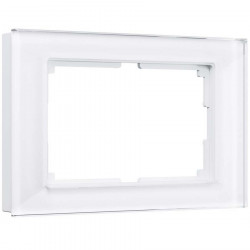Рамка для двойной розетки Favorit белый,стекло Werkel W0081101